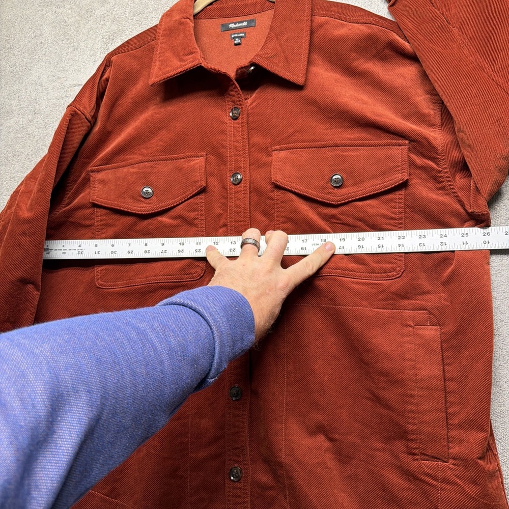 Madewell Womens Corduroy Shacket Oversized Button Up Jacket Orange XL - Picture 6 of 10